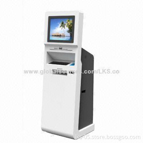 Swipe Card Reader Kiosk with 17-inch Touch Screen and Full Keyboard Functions